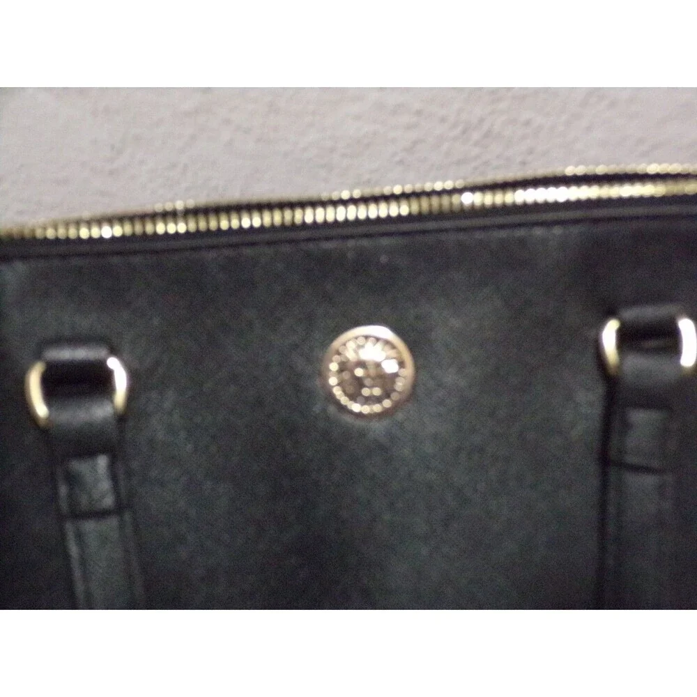 Anne Klein Black Shoulder Bag‎ Adj Strap Cold Accents
